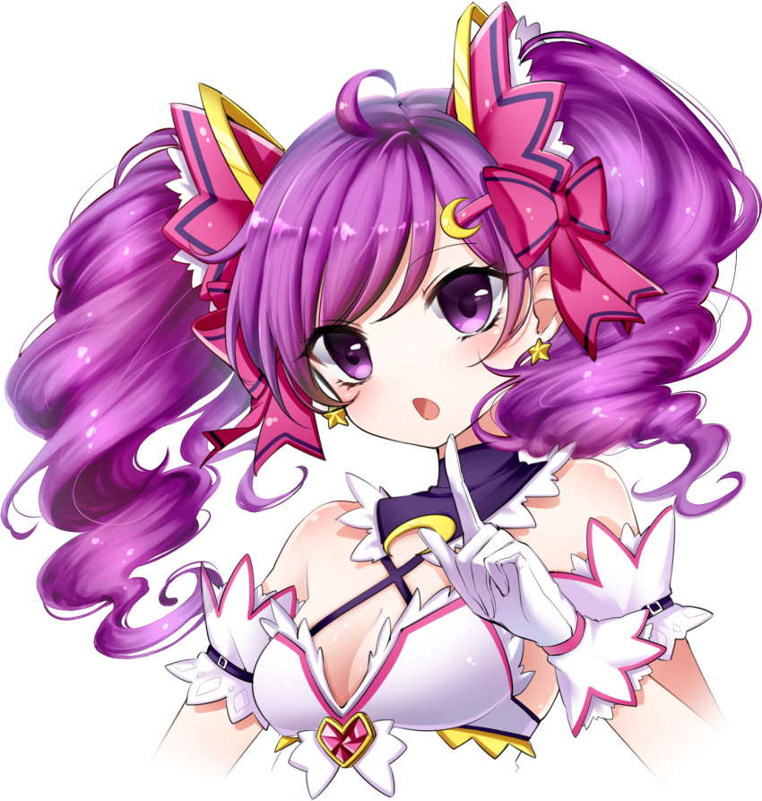1girl, :o, aisha_(elsword), boo_1, crescent_hair_ornament, curly_hair, dimension_witch_(elsword), elsword