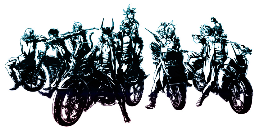 annotated, aqua, bandages, bartz_klauser, baseball_bat, boots, bousouzoku, butz_klauser