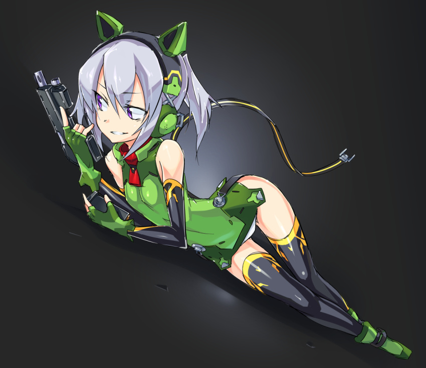 1girl, :d, animal_ears, ankle_boots, bangs, bare_shoulders, black_background, black_legwear