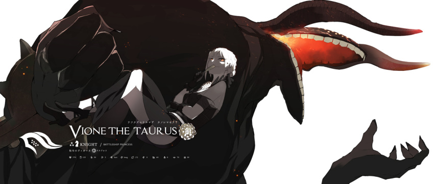 1girl, creature, dress, fan, fan_over_face, flower, glowing, glowing_eyes