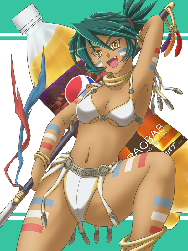>:d, 1girl, :d, anklet, aqua_hair, arm_up, armpits, belt