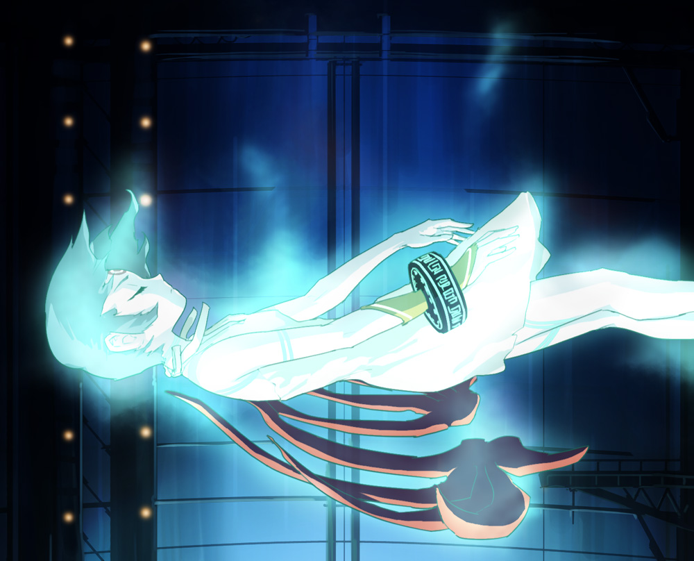 blue_hair, breath_of_fire, breath_of_fire_v, falling, glowing, nina_(breath_of_fire_v), nina_v, usatarou