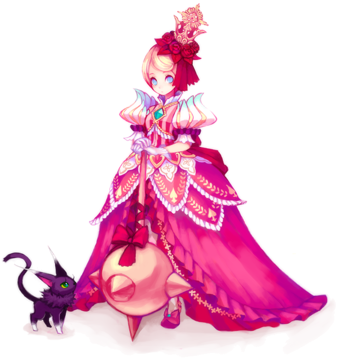 bad_id, blonde_hair, blue_eyes, cat, club, crown, dorothea, dress