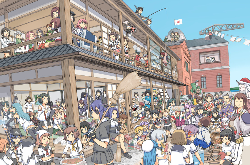 1boy, 6+girls, admiral_(kantai_collection), akagi_(kantai_collection), akashi_(kantai_collection), akatsuki_(kantai_collection), akebono_(kantai_collection), akigumo_(kantai_collection)