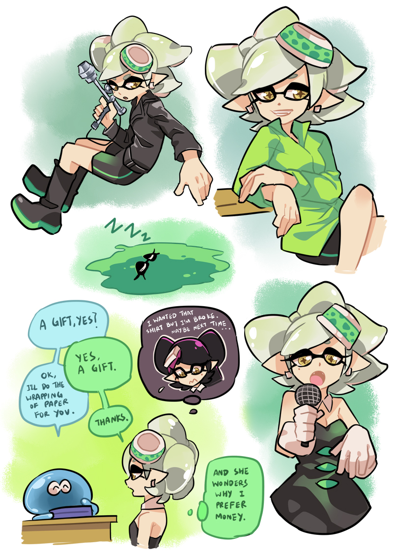 aori_(splatoon), echizen_(splatoon), hotaru_(splatoon), inkling, microphone, splatoon, wong_ying_chee