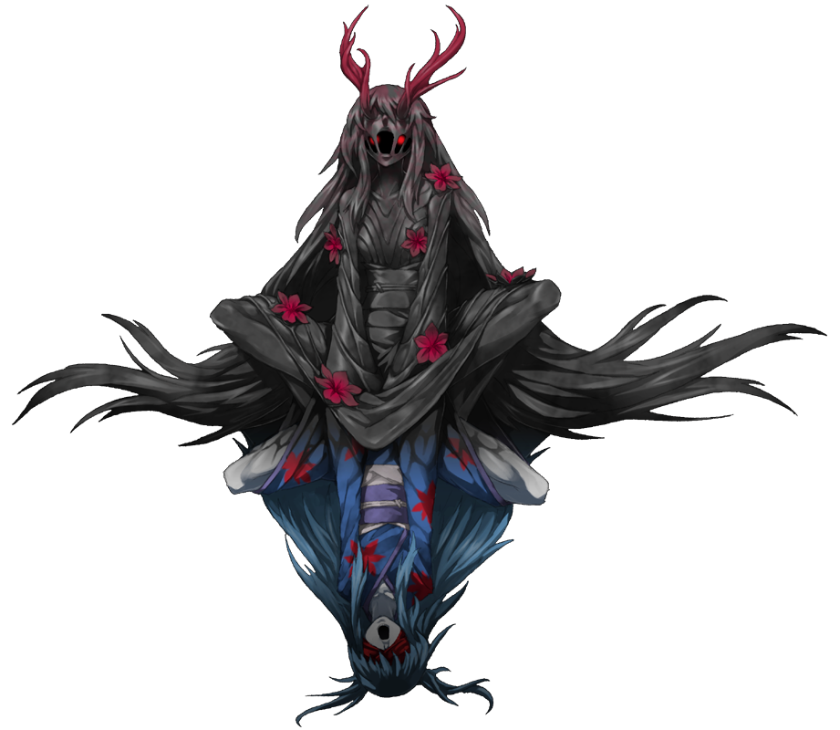 flower, long_hair, mazeran, open_mouth, parody, persona, sashiromiya_sasha, touhou, transparent_background, very_long_hair