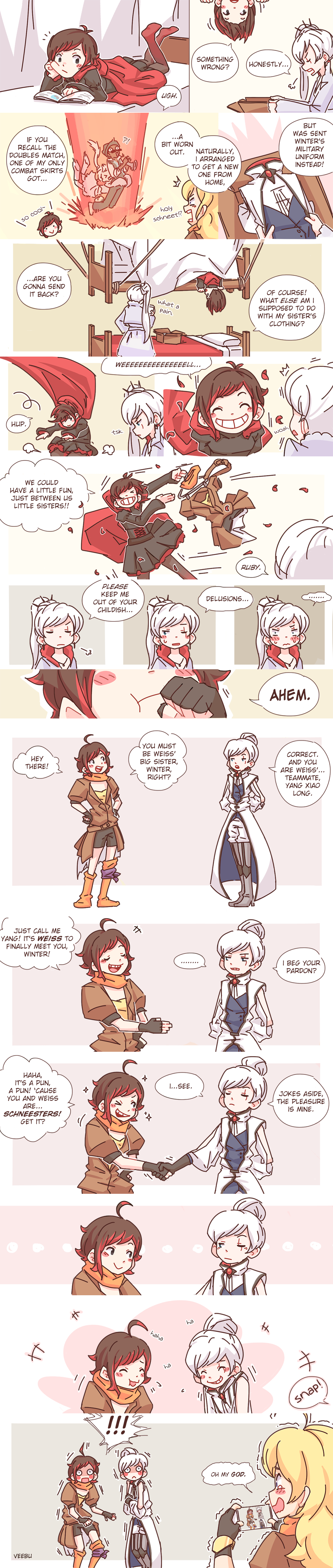 3girls, absurdres, comic, english, highres, long_image, multiple_girls, ruby_rose