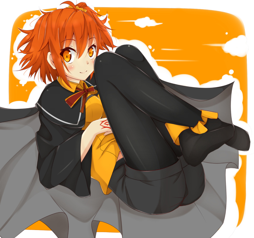 1girl, ahoge, cape, capelet, command_spell, fate/grand_order, fate_(series), female_protagonist_(fate/grand_order)