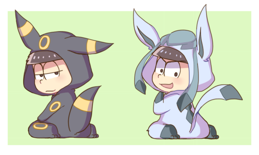 2boys, :d, animal_costume, bangs, black_eyes, black_hair, blunt_bangs, brothers