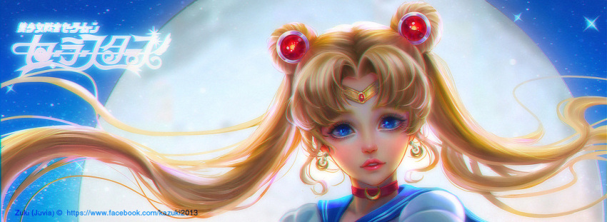 1girl, artist_name, backlighting, bangs, bishoujo_senshi_sailor_moon, blonde_hair, blue_eyes, choker