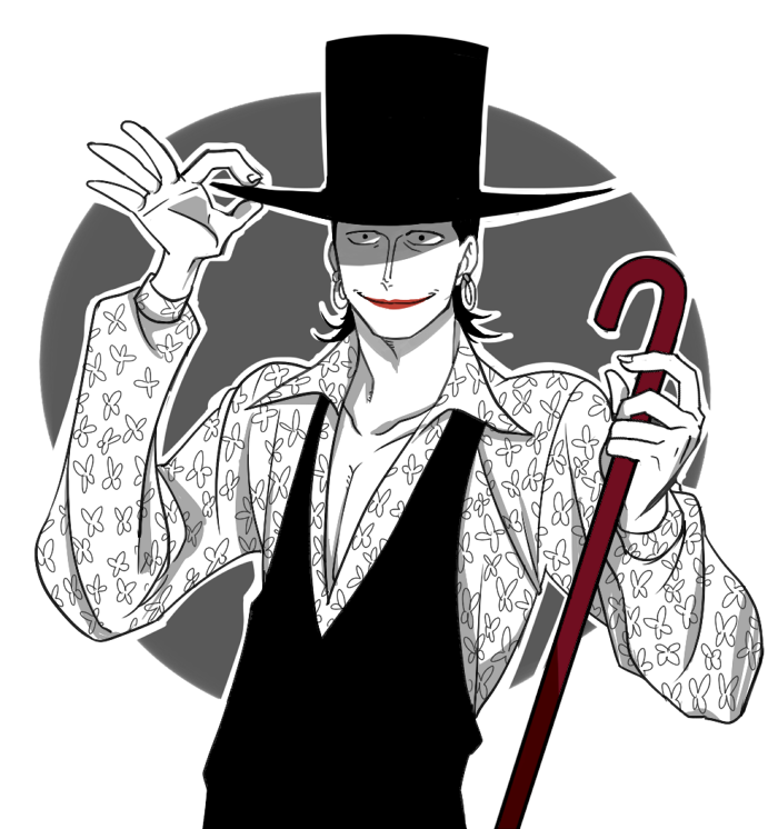 1boy, black_hair, earrings, hat, jewelry, kouya_(libera), lafitte, lipstick