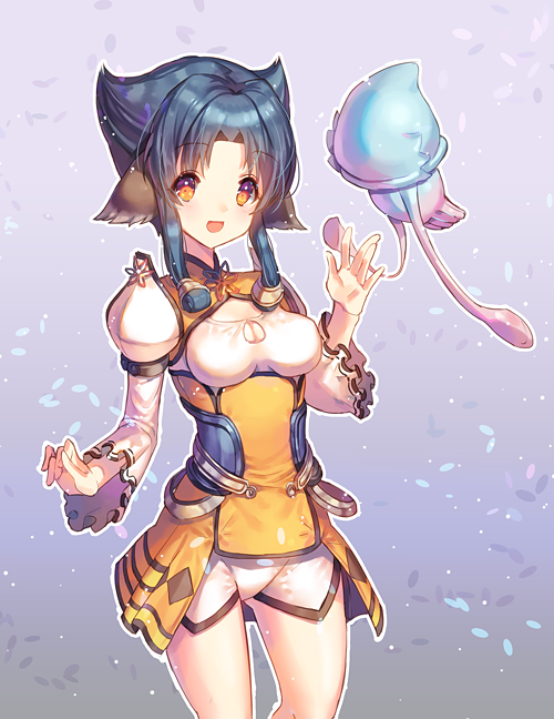 animal, animal_ears, atui_(utawareru_mono), breasts, cleavage, natsu_(759aqsw), short_hair, sidelocks
