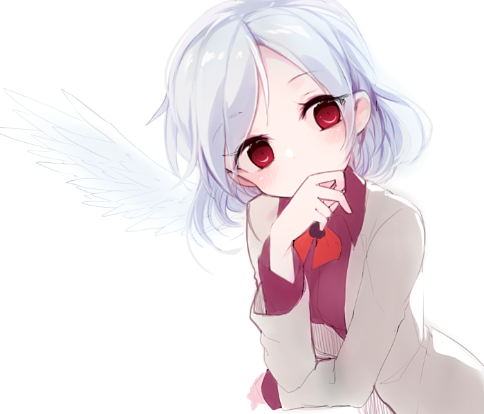 1girl, bow, bowtie, covering_mouth, dress, jacket, kishin_sagume, long_sleeves