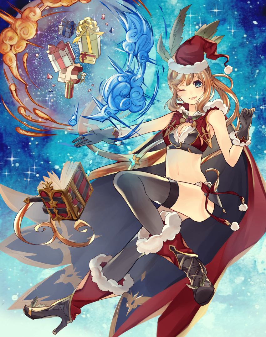 1girl, black_gloves, black_legwear, black_thighhighs, blonde, blue_eyes, book, boots