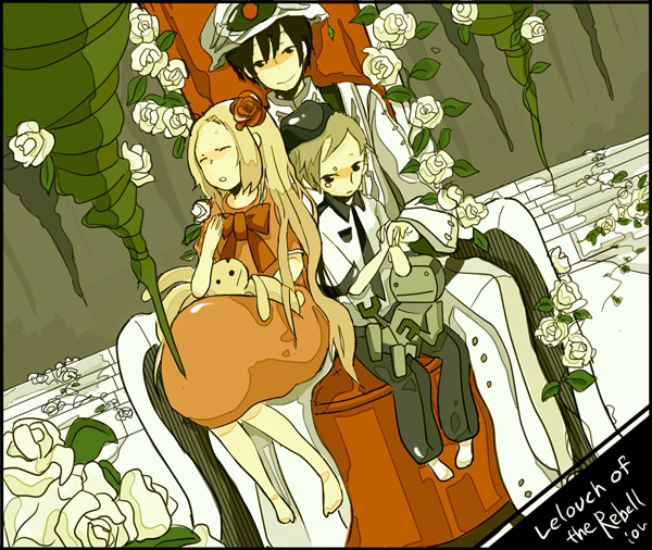 code_geass, doll, dutch_angle, flower, hat, lelouch_lamperouge, male, moruzo