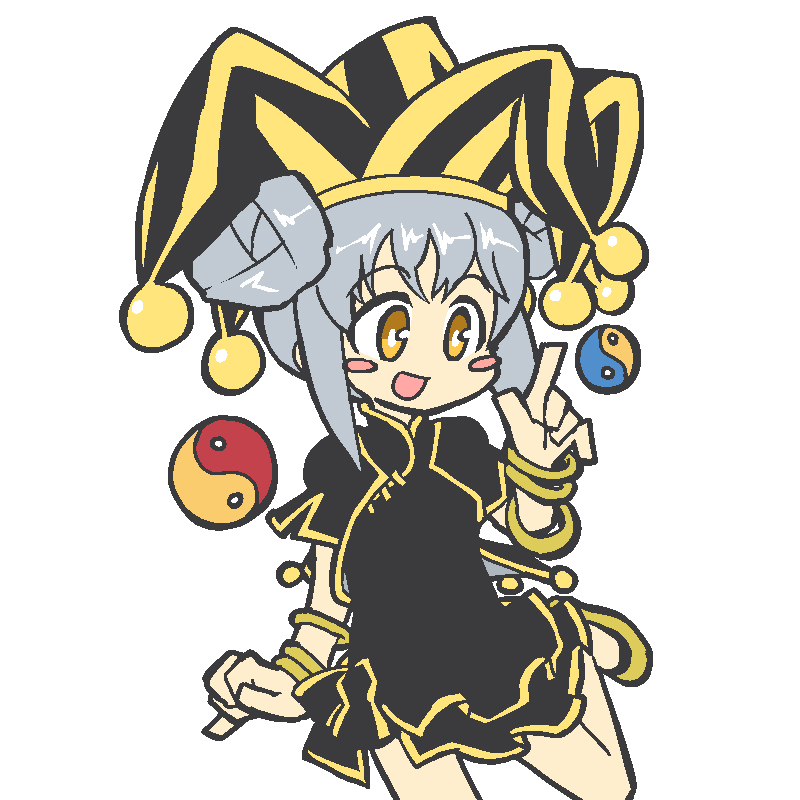 blush_stickers, chinese_clothes, hat, jester_cap, jiang_ziya_(eiyuu_senki), sonjow4, tagme, yellow_eyes