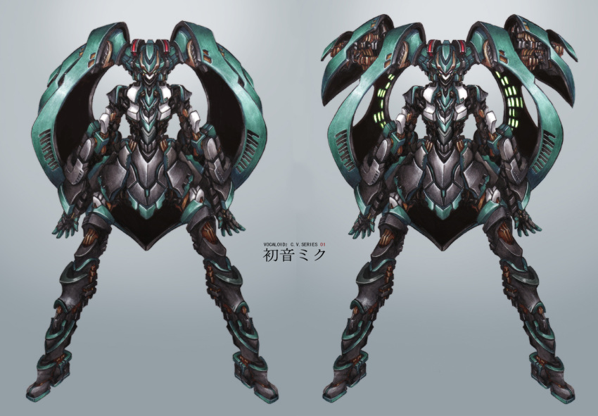 hatsune_miku, ishida_baru, mecha, mechanization, mobile_singer_vocalion, solo, twintails, vocaloid