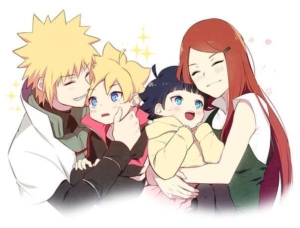 2boys, 2girls, blonde_hair, blue_eyes, blue_hair, closed_eyes, facial_mark, family