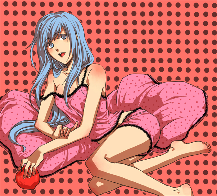 blue_eyes, blue_hair, blush, dpzkzl, food, fruit, hatsune_miku, long_hair, romeo_and_cinderella_(vocaloid), romeo_to_cinderella_(vocaloid), vocaloid