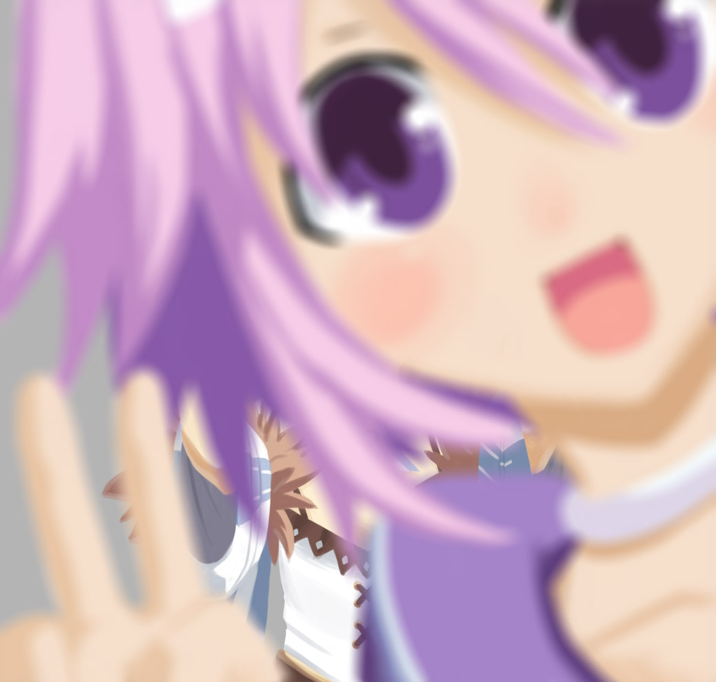 2girls, blanc, blurry, enmouno, grey_background, hair_ornament, looking_at_viewer, multiple_girls