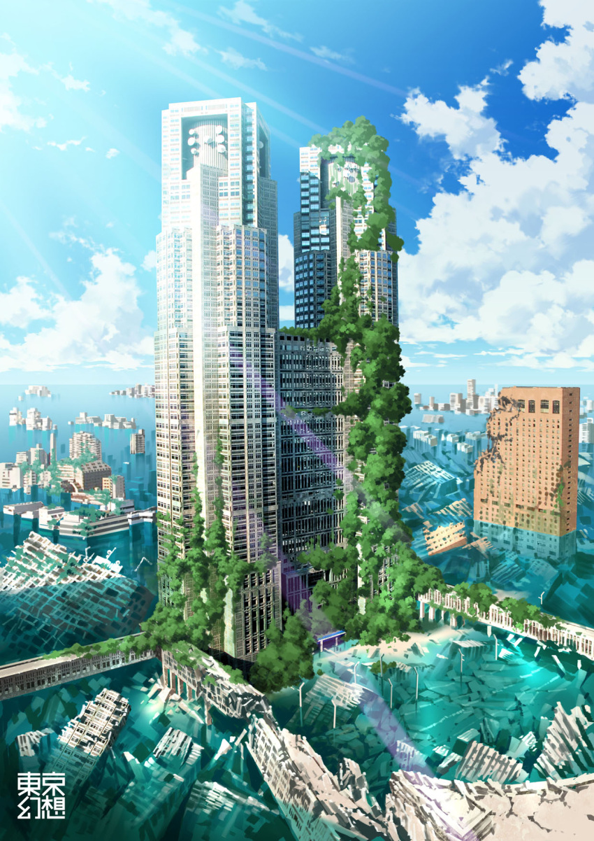 building, cityscape, cloud, clouds, flood, highres, no_humans, original