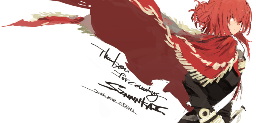 cape, gloves, hair_bun, hms_orion_(siirakannu), kantai_collection, military, military_uniform, naval_uniform