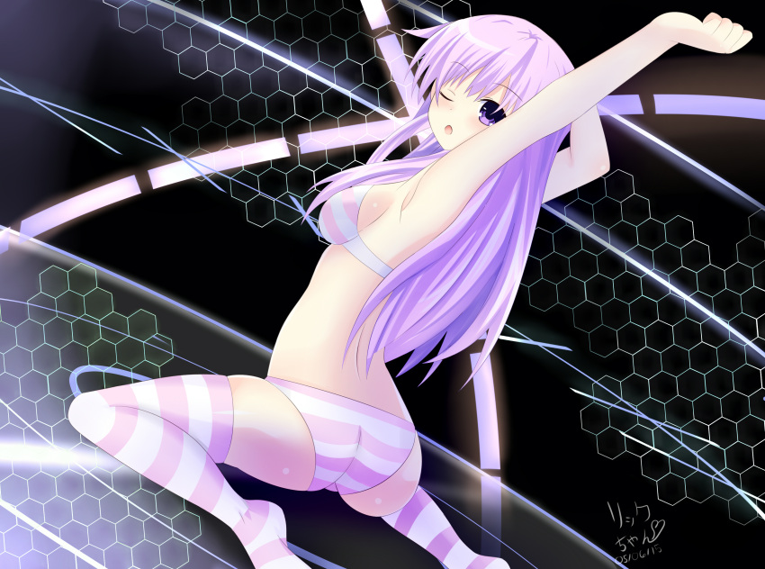 1girl, absurdres, armpits, ass, bra, breasts, highres, hoshizora_rick