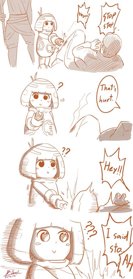 2015, :>, ?, ??, bangs, bb-8, blunt_bangs, bodysuit