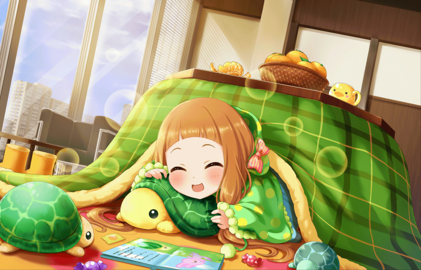 1girl, :d, animal_costume, artist_request, bangs, blunt_bangs, blush, book