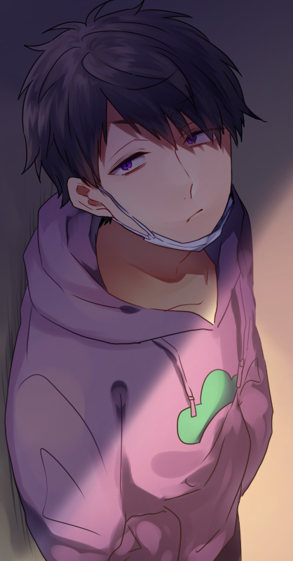 1boy, black_hair, matsuno_ichimatsu, osomatsu-kun, osomatsu-san, pakkuncho, short_hair, solo
