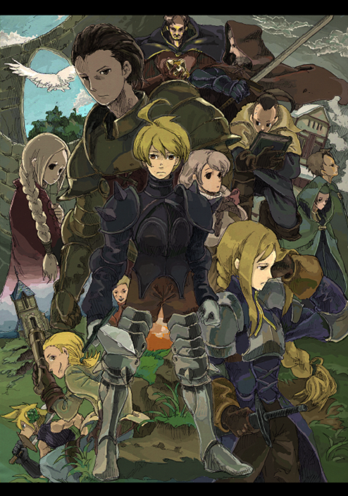 agrias_oaks, alma_beoulve, argath_thadalfus, armor, blonde_hair, brown_hair, cidolfus_orlandeau, cloud_strife