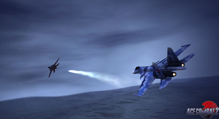 3d, ace_combat, ace_combat_2, aerial_battle, airplane, bandai_namco, battle, clouds, cloudy_sky, dogfight, emblem, f-14_tomcat, fighter_jet, jet, logo, missile, namco, no_humans, ocean, scarface_1, sky, su-35, wallpaper, water