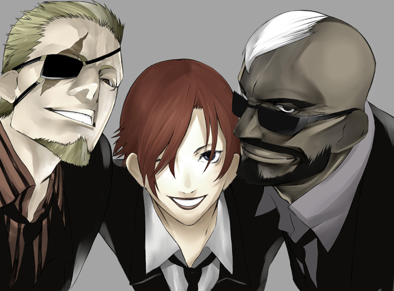 007, blonde_hair, blue_eyes, eyepatch, facial_hair, king_of_fighters, onigunsou, ramon_(kof)