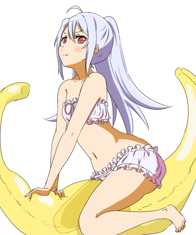 1girl, bikini, igashiko, isla_(plastic_memories), long_hair, navel, plastic_memories, red_eyes