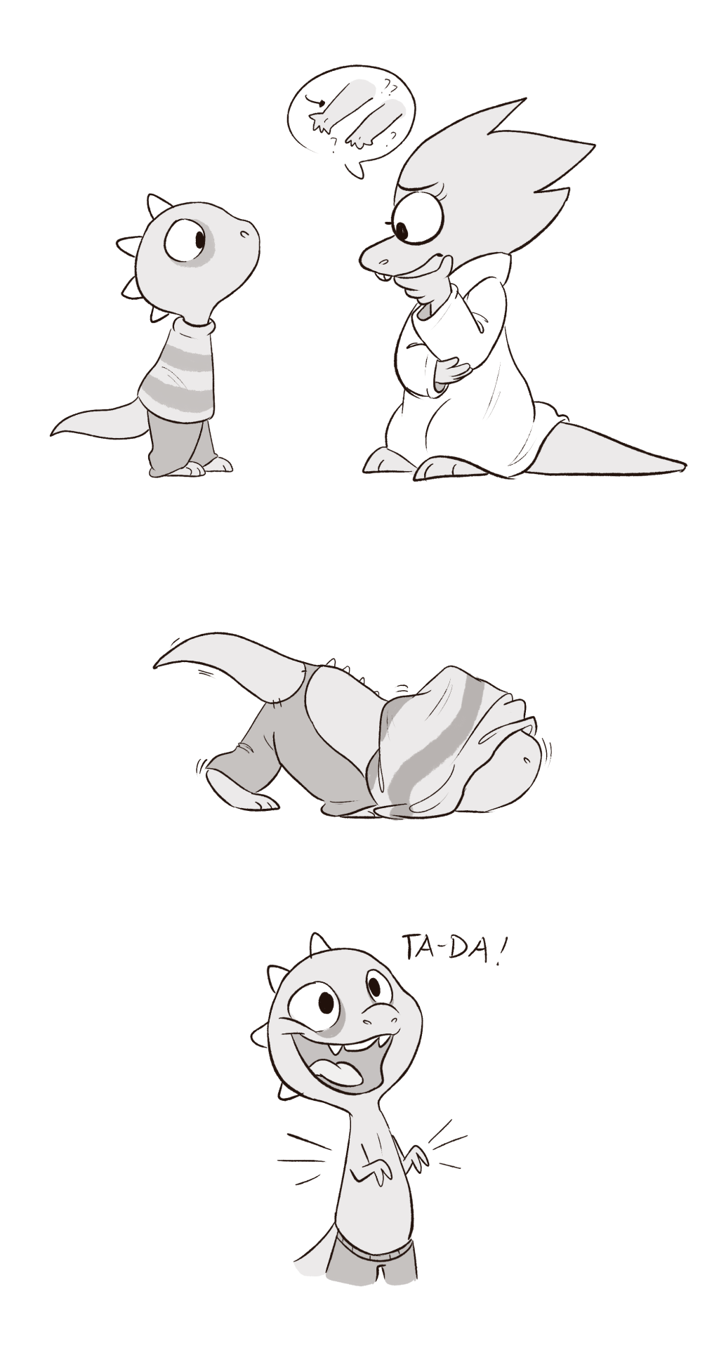 1girl, alphys, androgynous, black_eye, comic, english, fangs, glasses