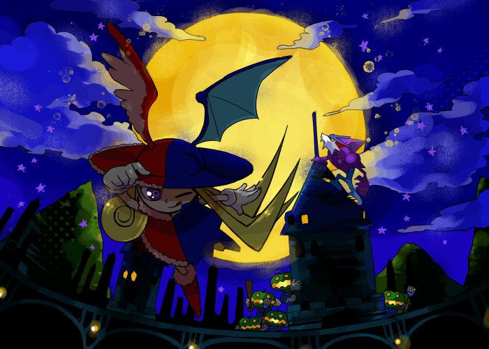 1girl, gloves, gum_(gmng), moon, night, paulo, shyna_nera_shyna, silhouette_mirage