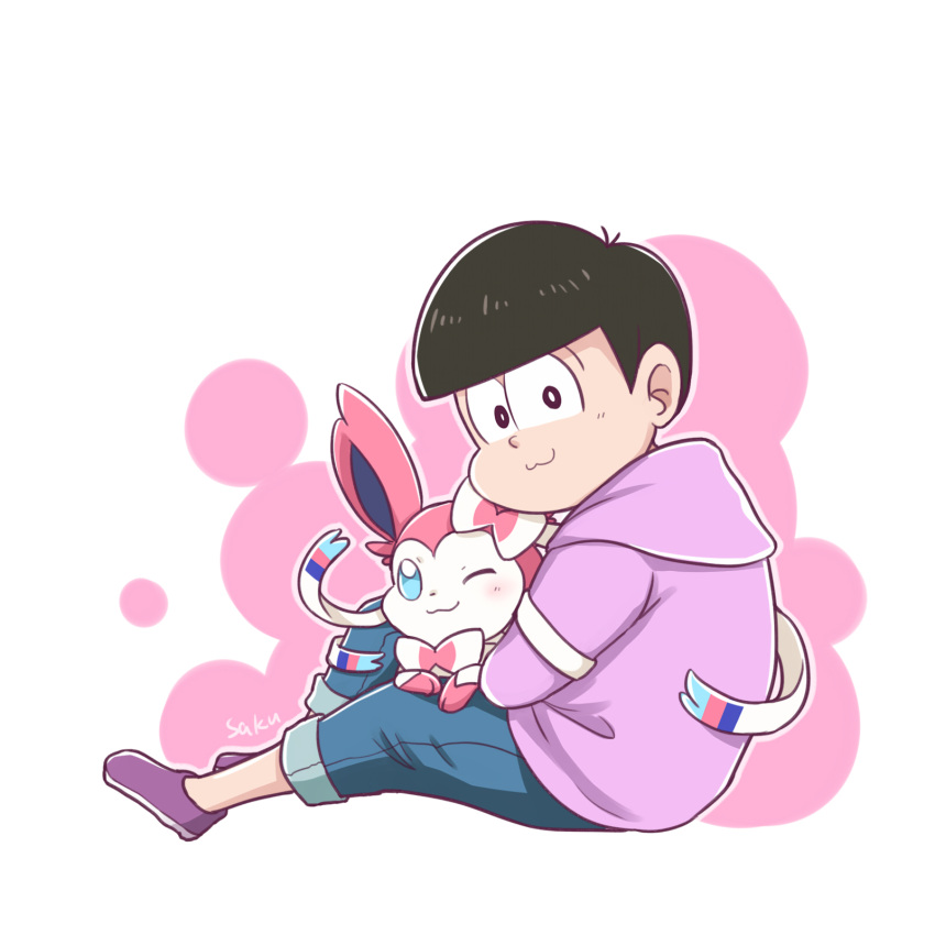 1boy, :3, ;3, aiakasa-sakura, animal, artist_name, chibi, from_behind