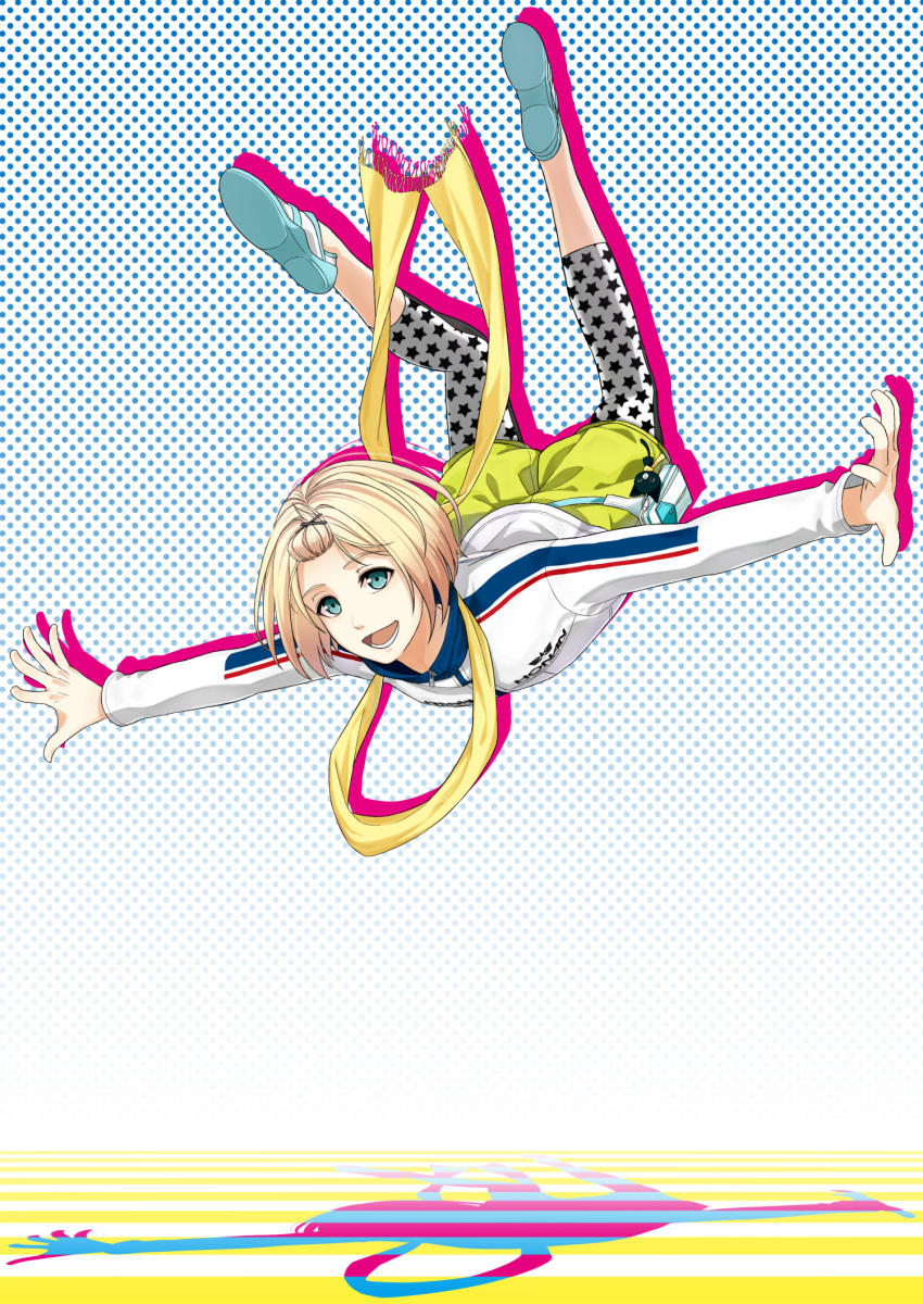 1boy, blonde_hair, blue_eyes, floating, hair_ornament, hairclip, highres, jacket