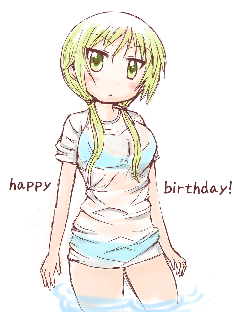 1girl, birthday, blonde_hair, english, happy_birthday, highres, ichii_yui, looking_at_viewer