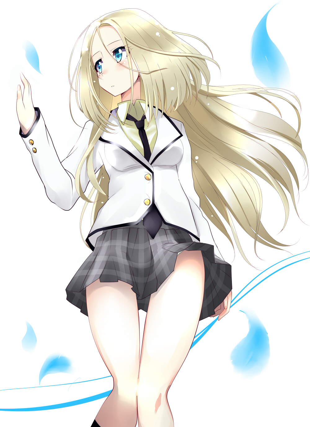 1girl, blonde_hair, blue_eyes, highres, kawasumi_sisala, long_hair, nazo_no_murasame_chiaki, side_ponytail