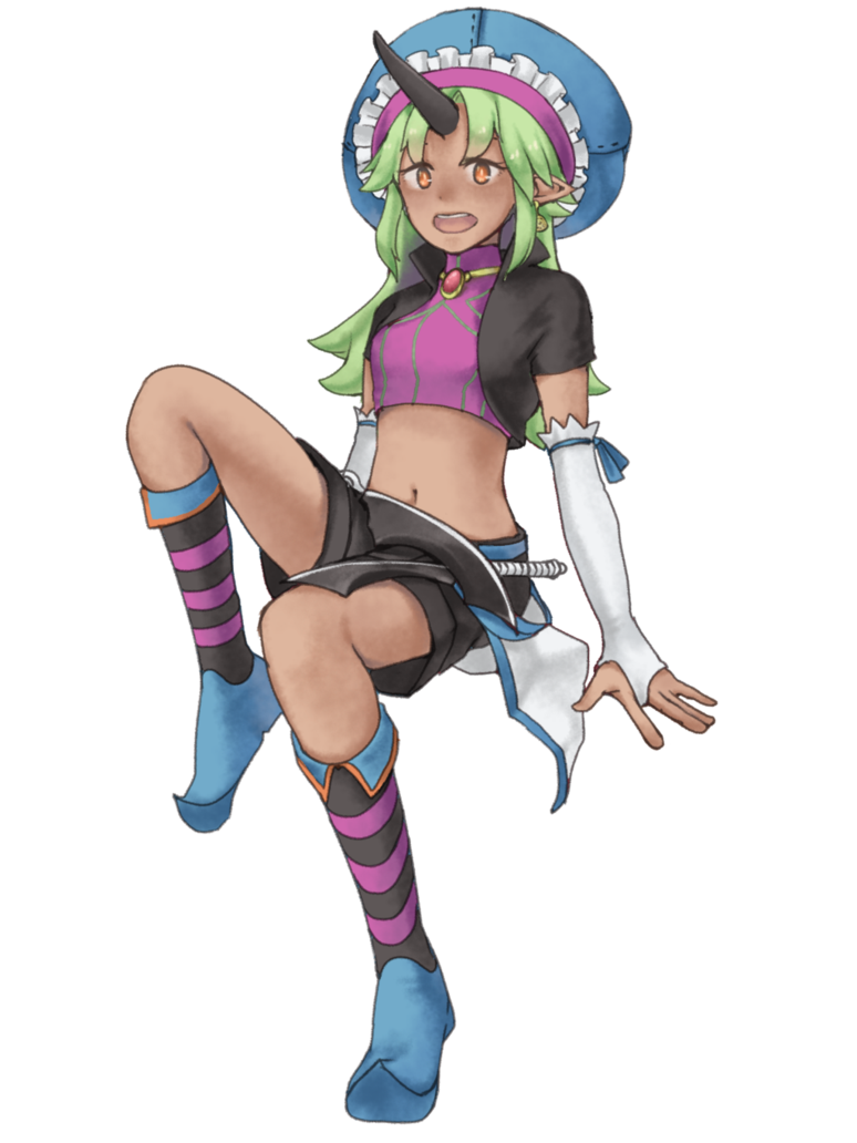 1girl, beret, brooch, dagger, detached_sleeves, elf, elvaan, final_fantasy