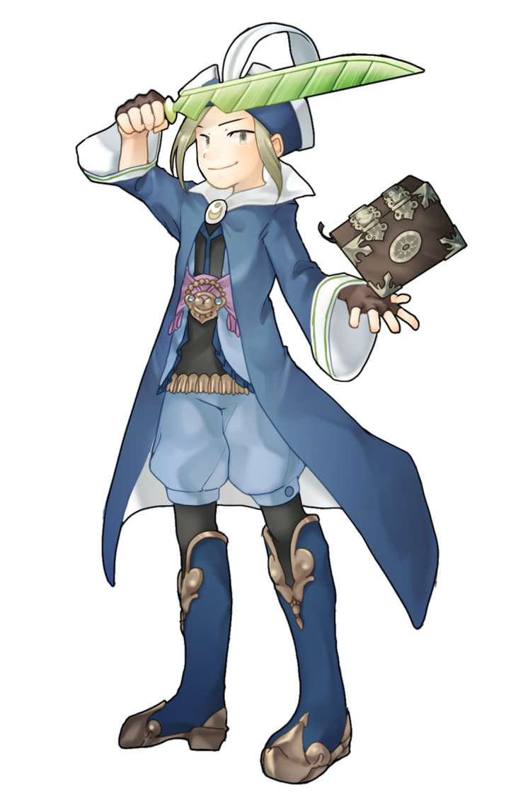 1boy, belt, blue_mage, blush, book, boots, brown_eyes, brown_gloves