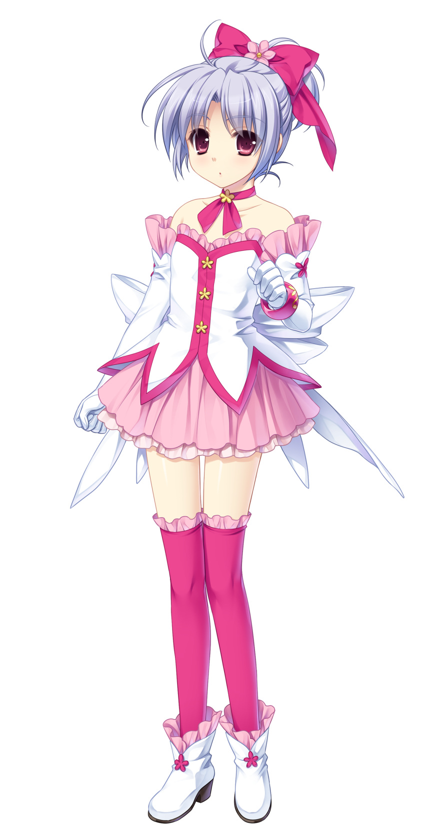 '&amp;'_-sora_no_mukou_de_sakimasu_you_ni-, 1girl, absurdres, boots, detached_collar, detached_sleeves, elbow_gloves, full_body