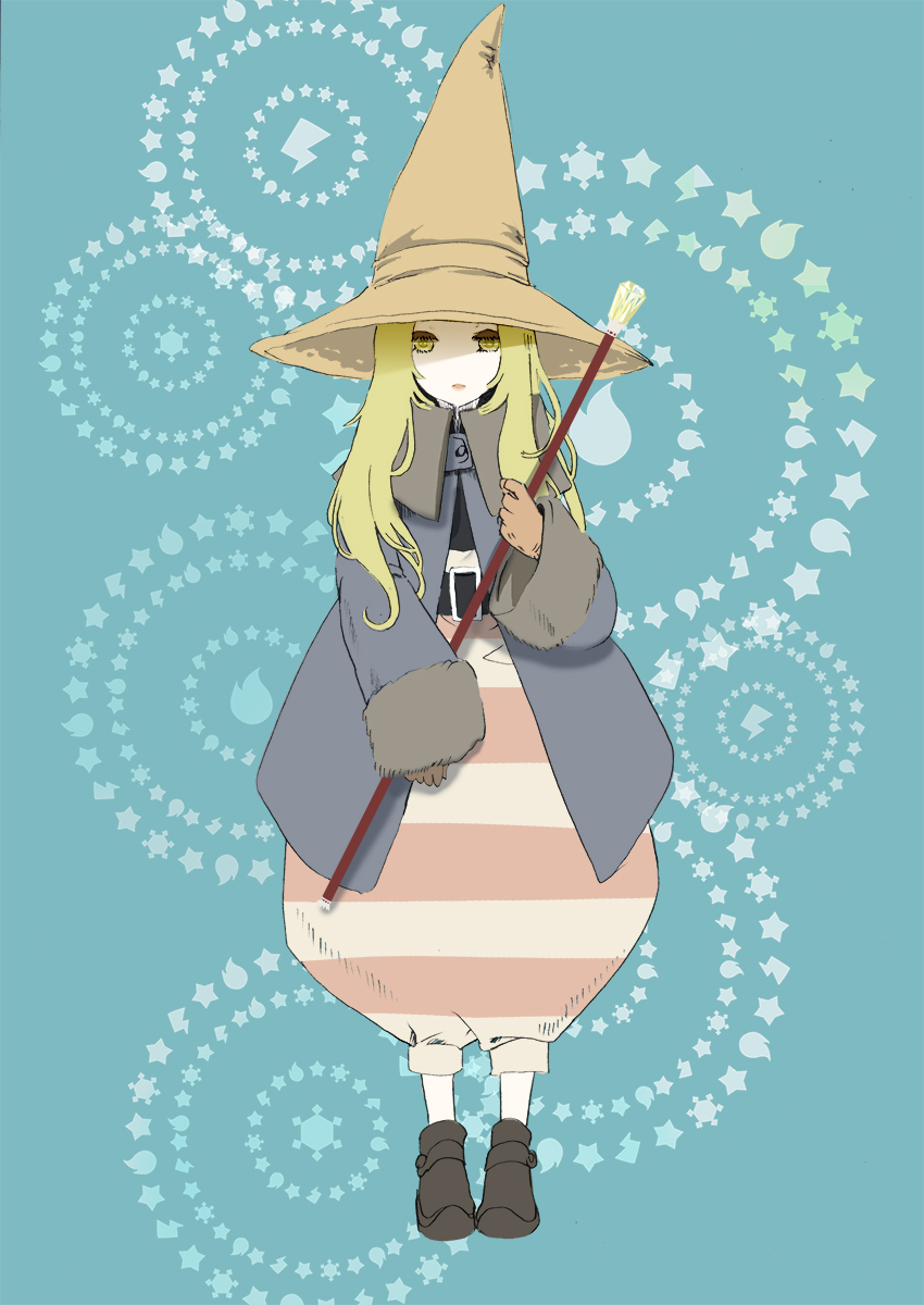 1girl, black_mage, black_mage_(fft), blonde_hair, female, final_fantasy, final_fantasy_tactics, hat