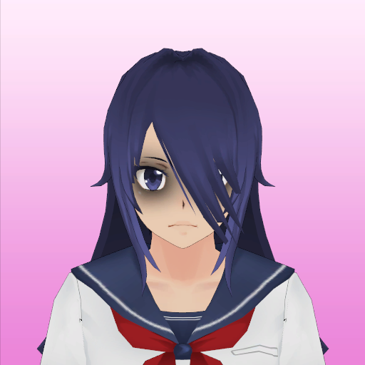 1girl, fringe, oka_ruto, school_uniform, yandere_simulator