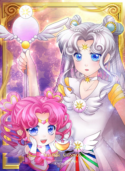 2girls, bishoujo_senshi_sailor_moon, blue_eyes, bow, brooch, character_name, chibi_chibi, choker
