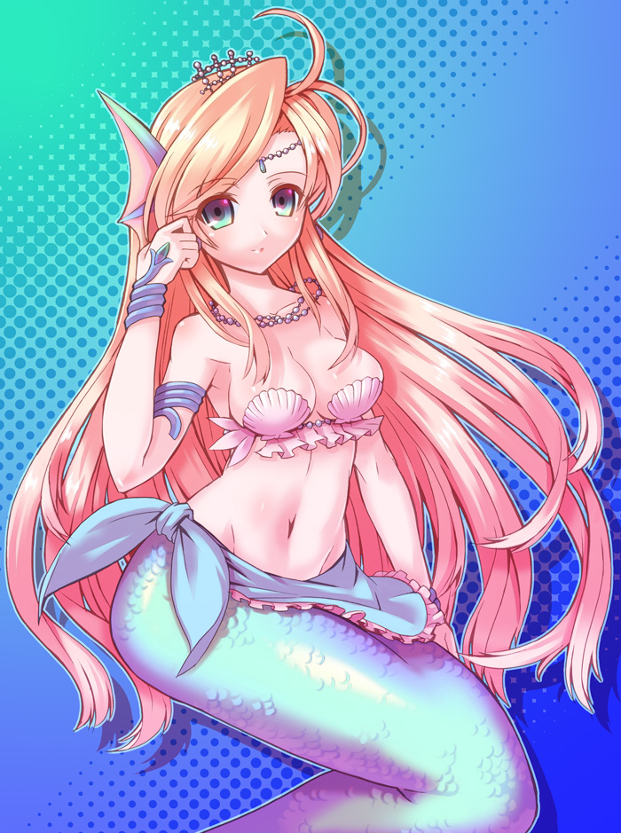 aqua_eyes, blonde_hair, bracelet, breasts, circlet, cute, gradient, gradient_background