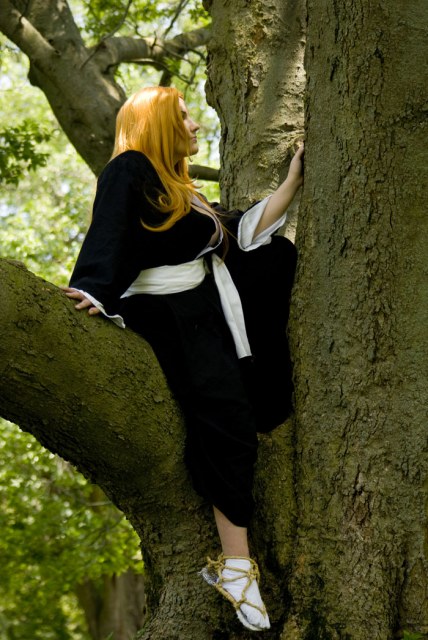 bleach, blue_eyes, cosplay, eternal_drifter, matsumoto_rangiku, mole, orange_hair, photo