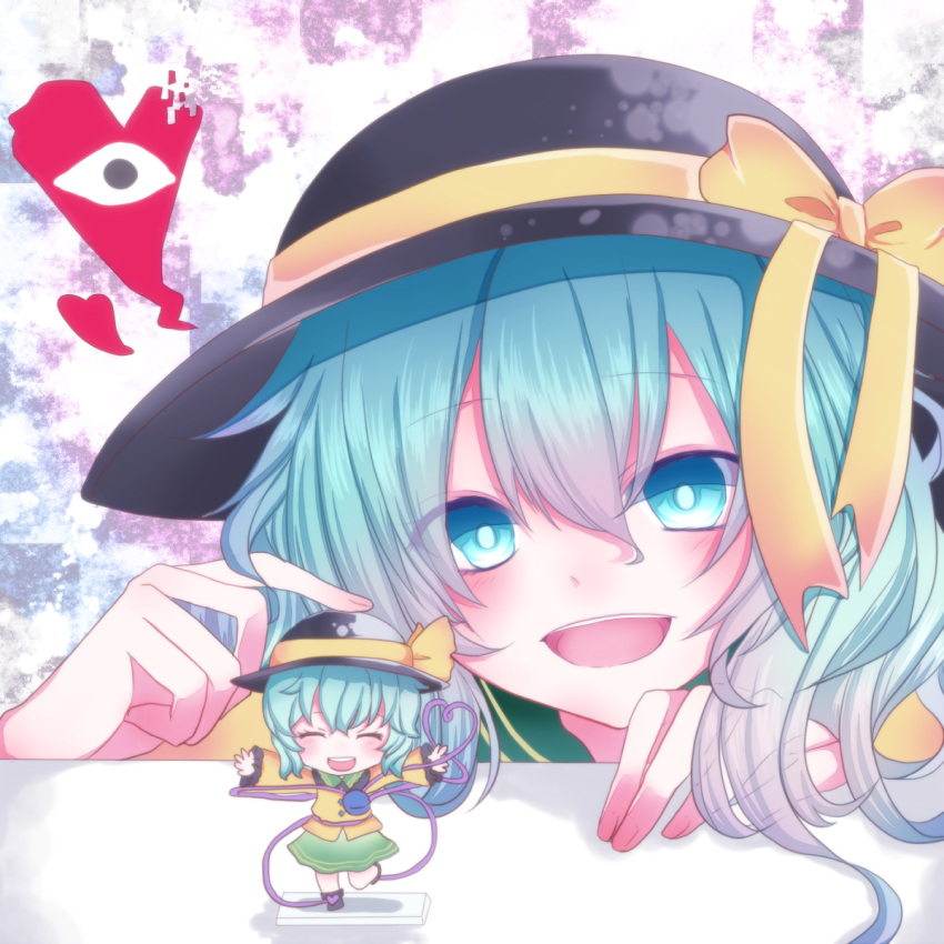 1girl, blush, character_doll, closed_eyes, eyeball, face, figure, green_eyes