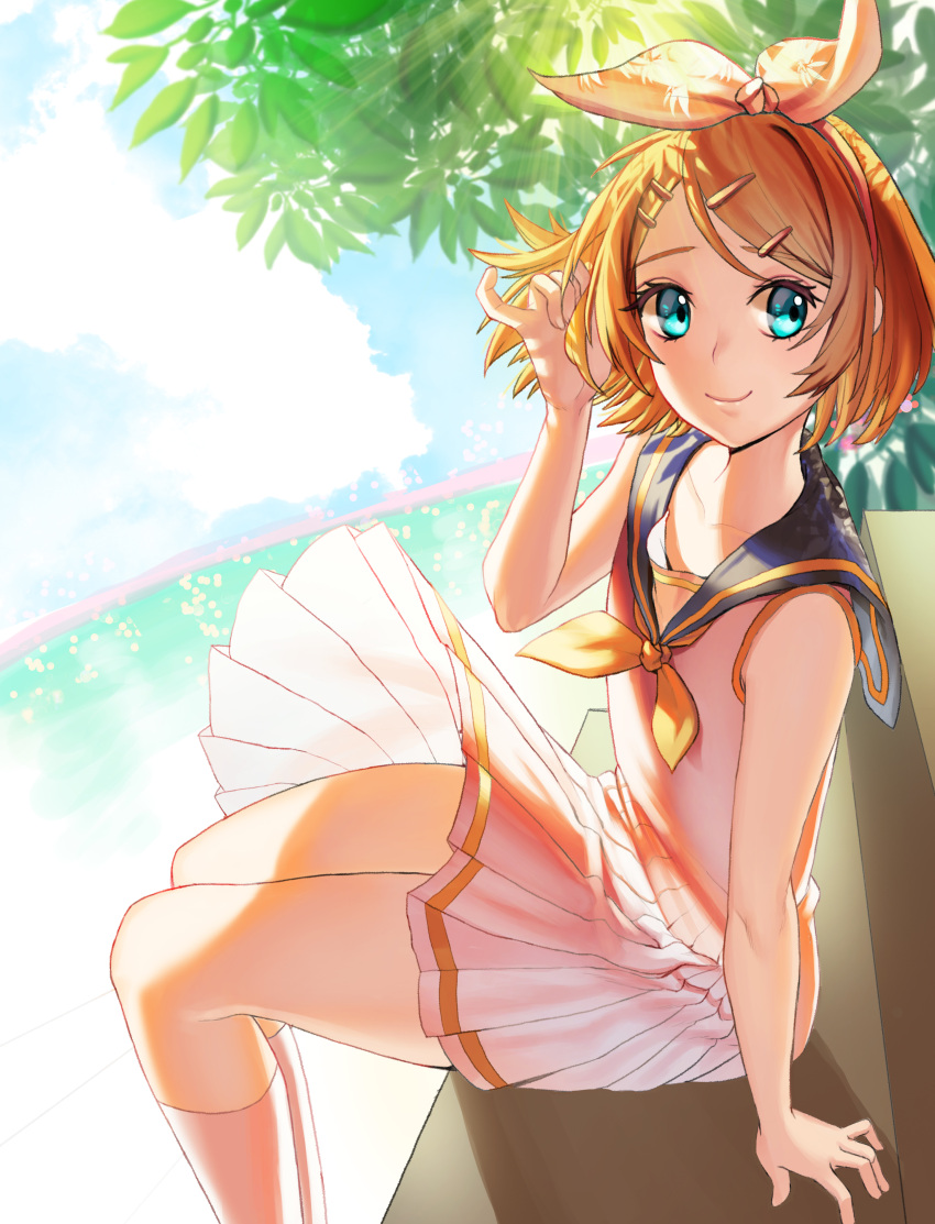 1girl, absurdres, blonde_hair, blue_eyes, doyoom, hair_ornament, hairpin, highres